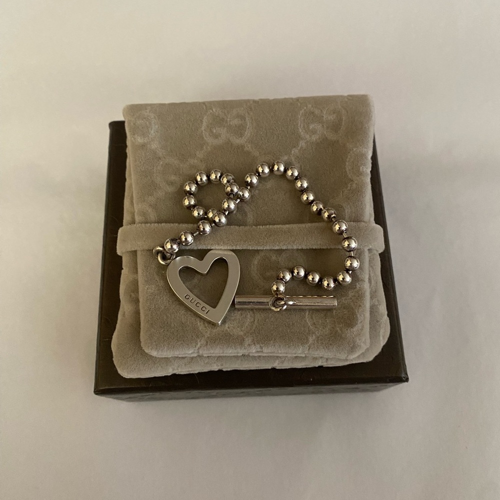 Gucci Heart Toggle Beaded Bracelet